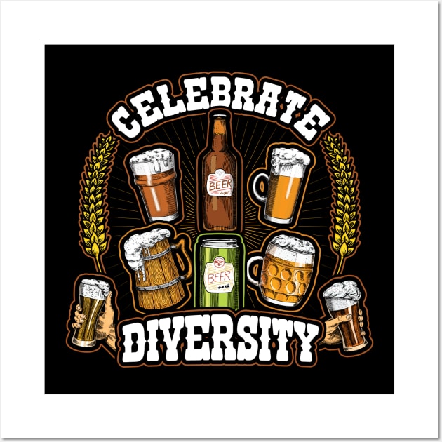 Celebrate Diversity Craft Beer Drinking Wall Art by aneisha